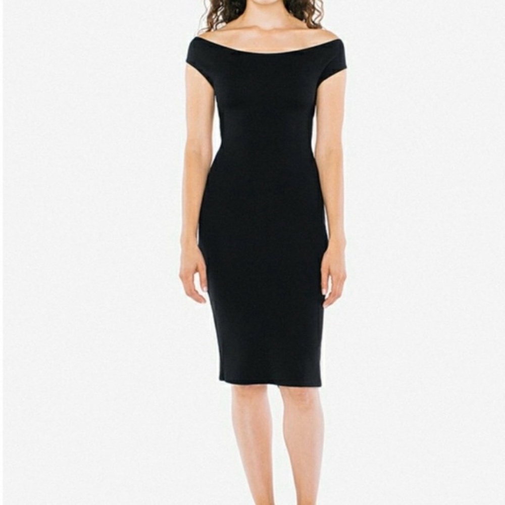 American Apparel Classic Black Midi Dress